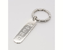 View Sterling Silver Hallmarked Oblong Silver Keyring in detail
