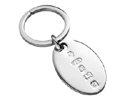 View Sterling Silver Hallmark Oval Keyring in detail