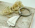 View Sailing boat keyring in silver in detail